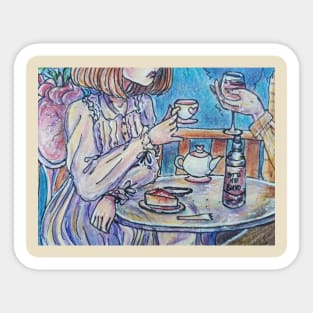 princess drink tea Sticker